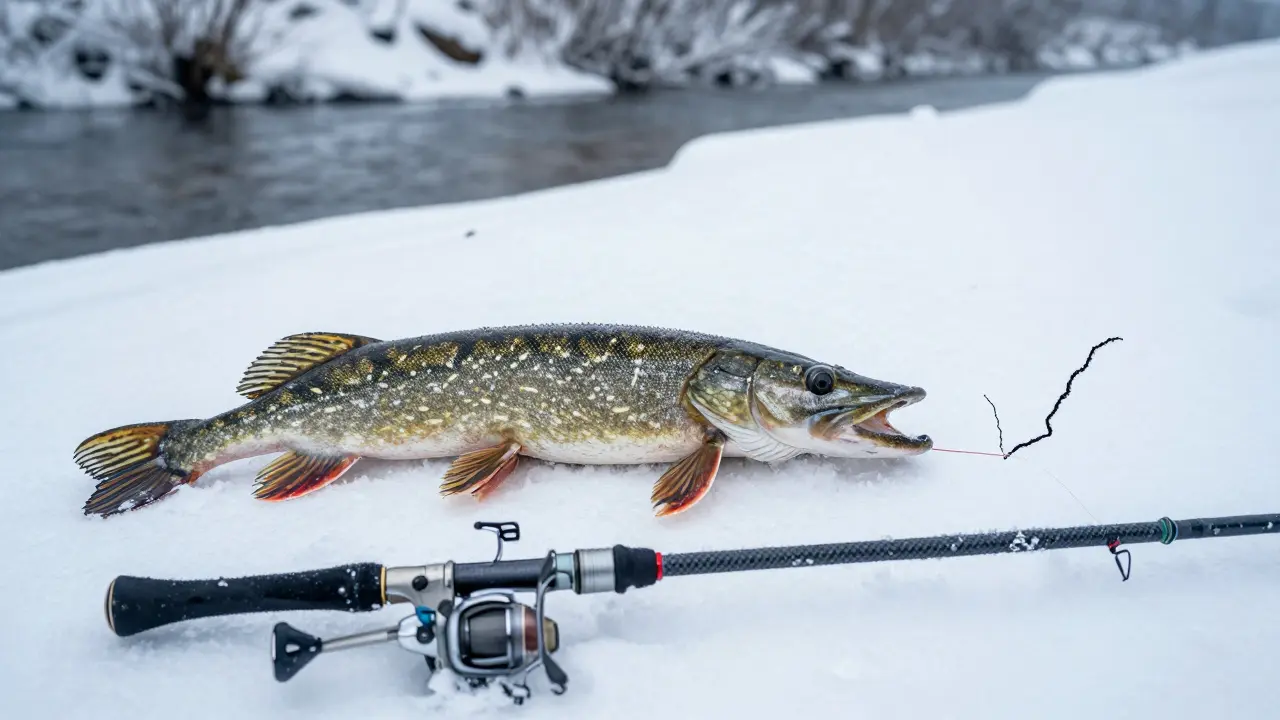 Углеродная удочка выдерживает ловлю в мороз, в отличие от сломанной стекловолоконной.